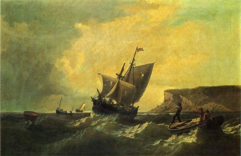 William Bradford Fishermen in an Approaching Storm